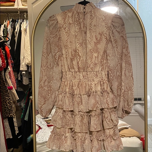 Express Snake Print Ruffle Dress - Picture 5 of 5